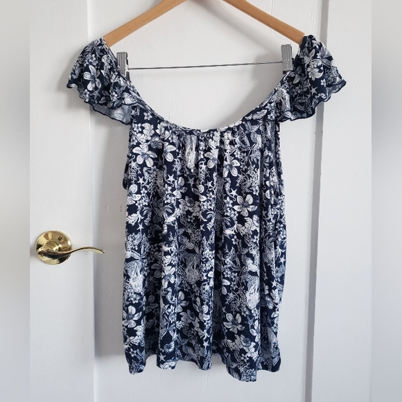 Mermaid Pattern Ruffle Womens Shirt Large (12-14) Joyspun - Picture 4 of 4